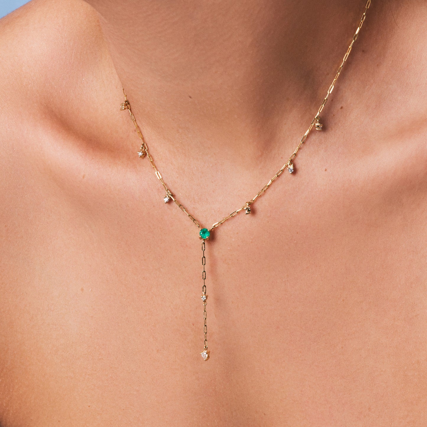 Lariat Emerald & Diamond Chain
