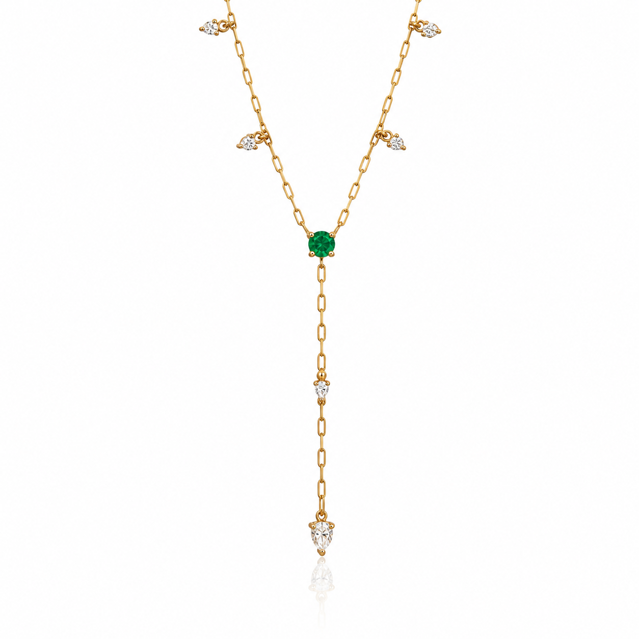 Lariat Emerald & Diamond Chain