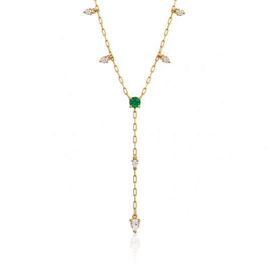 Lariat Emerald & Diamond Chain